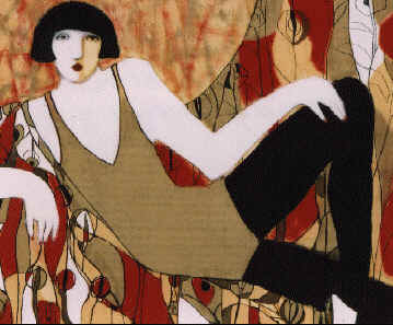 Dancer with Crimson Gold Drape by artist Cynthia Markert